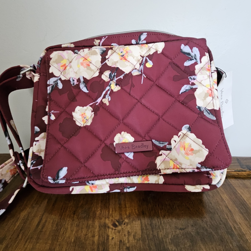Vera Bradley Red and Pink Quilted Crossbody Bag